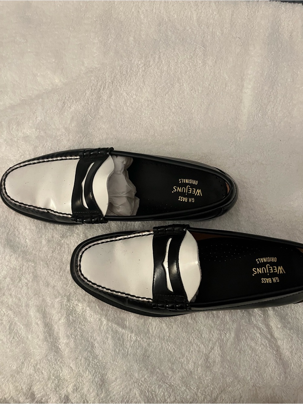 G.H. Bass & Co. Black and White Penny Loafers - Picture 2 of 4